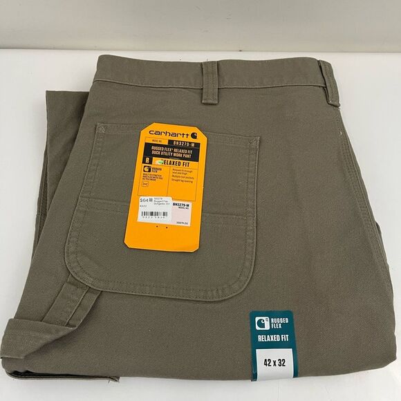 Carhartt MEN'S UTILITY WORK PANT - RELAXED FIT - RUGGED FLEX® - DUCK 42x32 - Picture 2 of 6